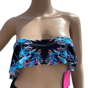 Pacsun Beach Riot Strapless Bikini Top, Size L, Flounce Bandeau Swimsuit NWT